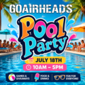 Pool Party: 7/18, 10-5pm
